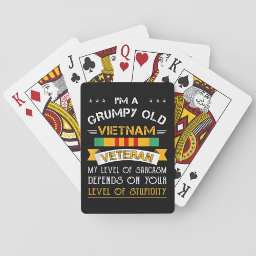 Grumpy Old Vietnam Veteran Poker Cards