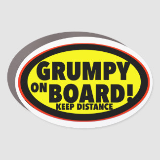 Grumpy On Board! Keep Distance Print Novelty Car Magnet