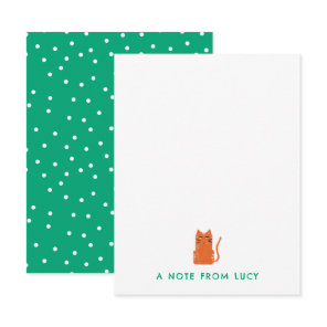 Grumpy Orange Cat Children's Stationery Note Card