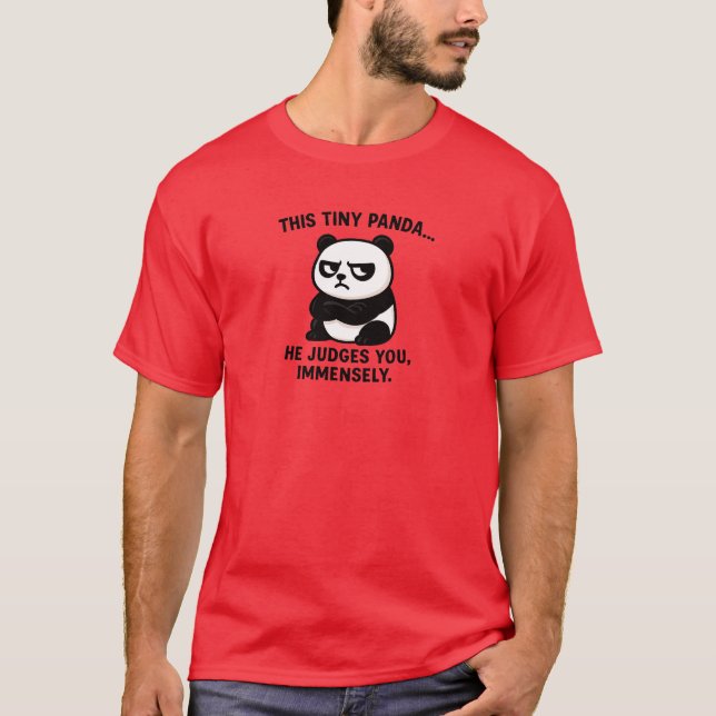 grumpy panda judgment T-Shirt (Front)