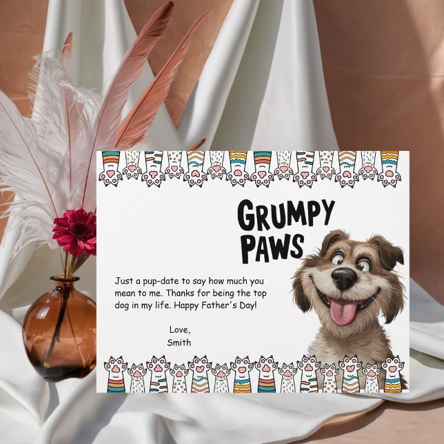Grumpy Paws Father's Day Letterhead (Fetch smiles this Father's Day with our playful dog-themed letterhead!)
