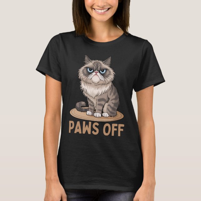 Grumpy Persian Cat, Funny Sarcastic Cat Lover T-Shirt (Front)