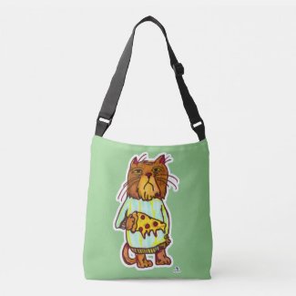 Grumpy Pizza Pet Funny Cat Art Humor