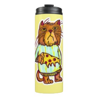 Grumpy Pizza Pet Funny Cat Art Marker Design
