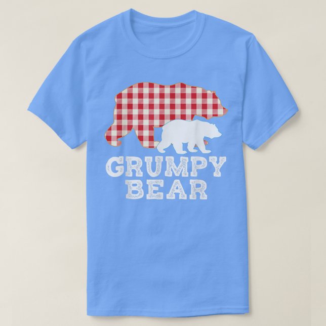 Grumpy Plaid Great Bear Daddy Grandpa Father Day P T-Shirt (Design Front)