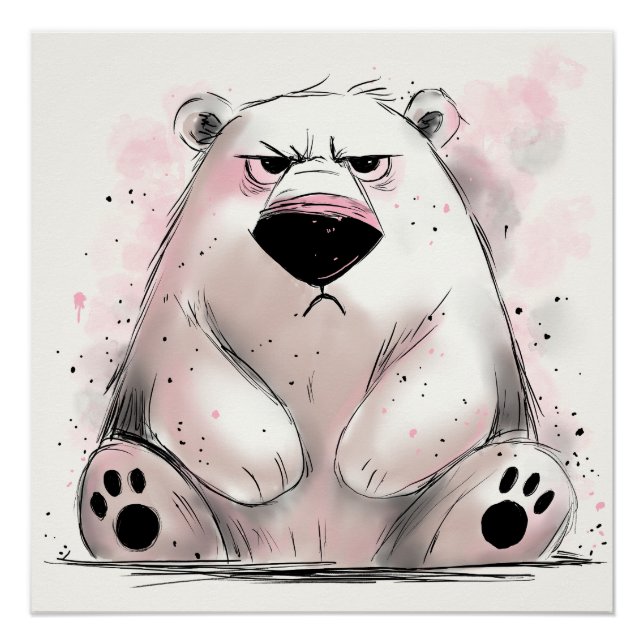 Grumpy Polar Bear Poster (Front)