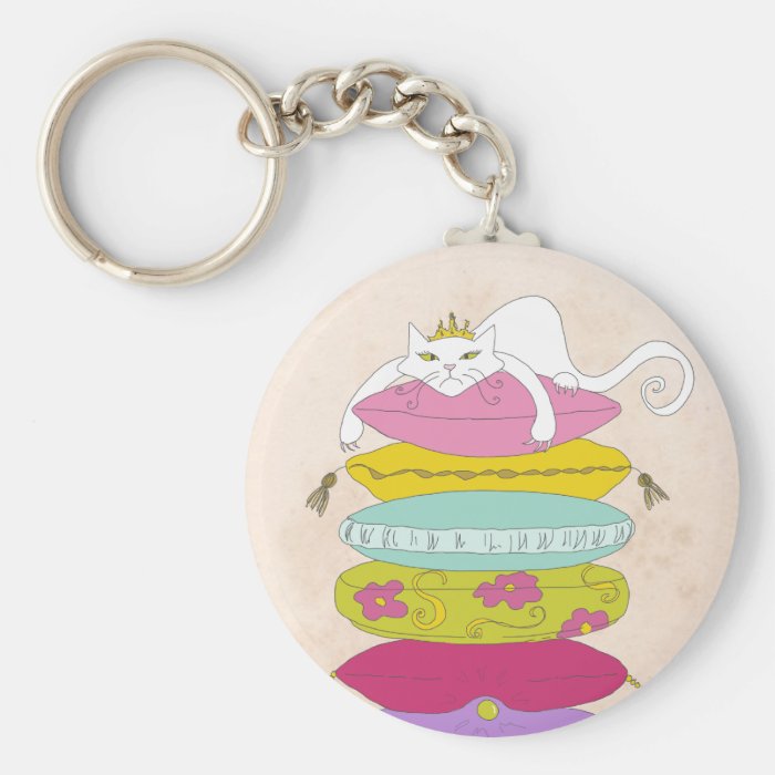 Grumpy princess cat and the pea cartoons keychains