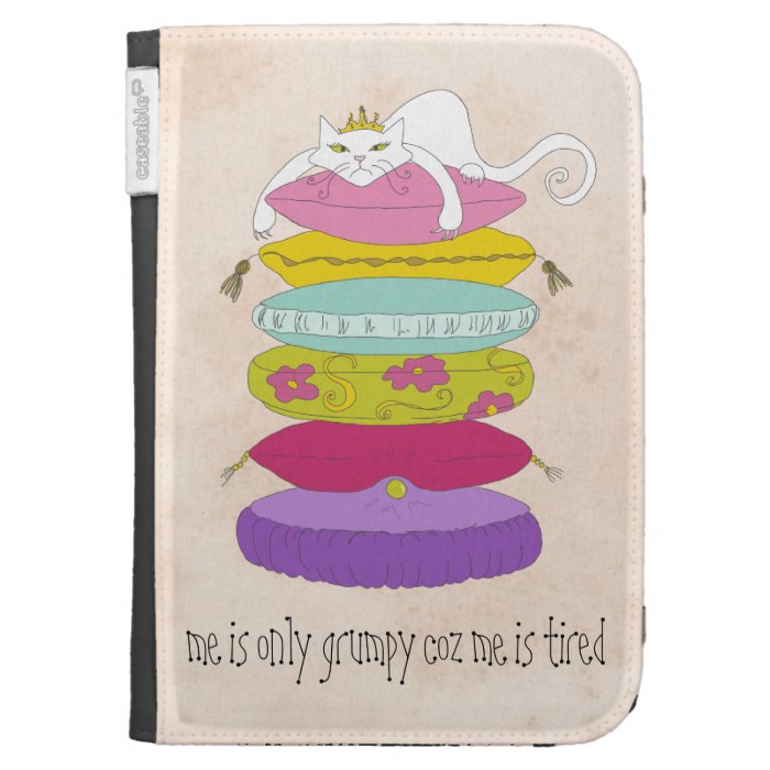 Grumpy princess cat and the pea kindle cases