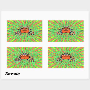 Grumpy psychedelic odd crab v4 rectangular sticker