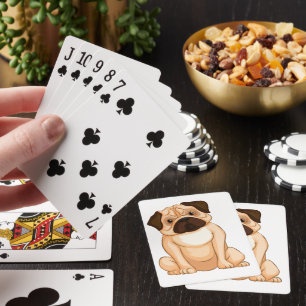 Grumpy Pug Cartoon Poker Cards