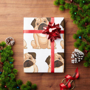 Grumpy Pug Cartoon Wrapping Paper