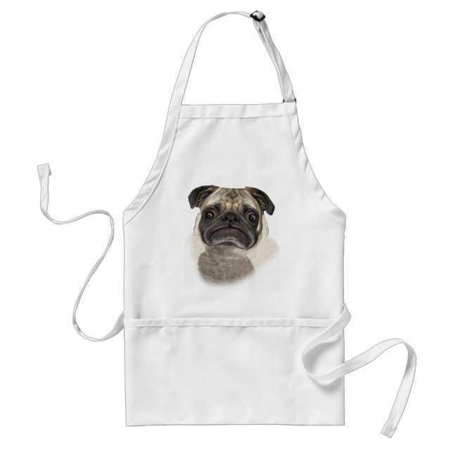 Grumpy Puggy Gifts Adult Apron (Front)