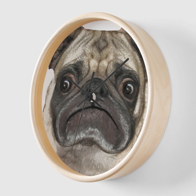 Grumpy Puggy Gifts Clock (Angle)