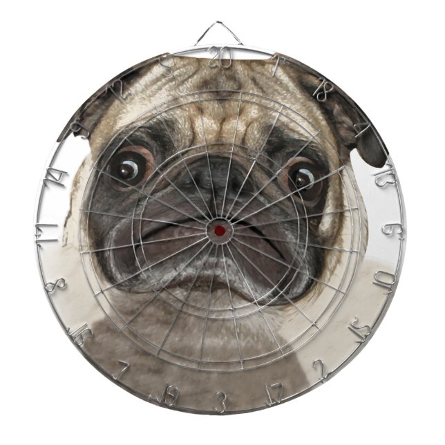 Grumpy Puggy Gifts Dart Board (Front)