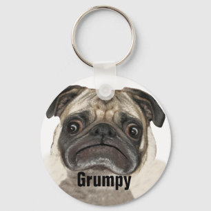 Grumpy Puggy Gifts Keychain