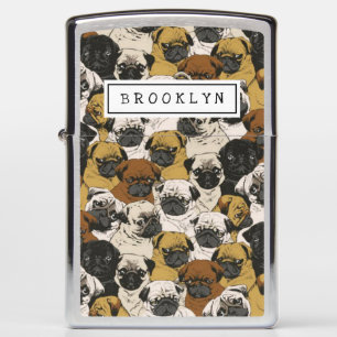 Grumpy Pugs / Funny Cute Pug Dogs Personalized Zippo Lighter