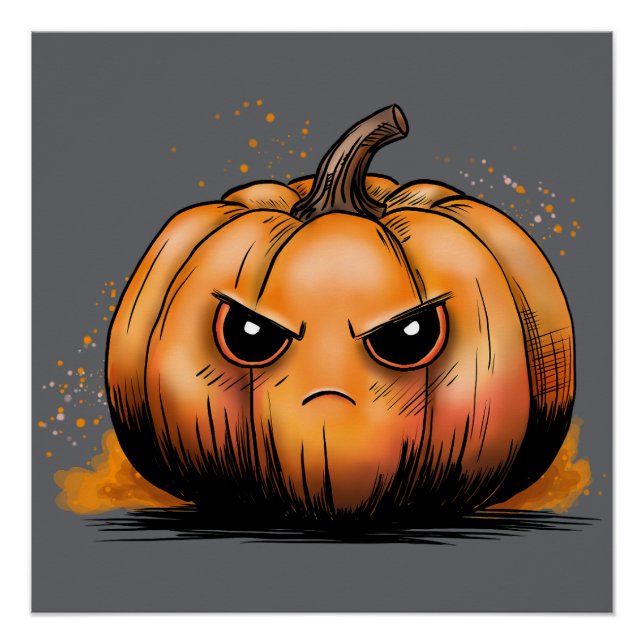 Grumpy Pumpkin Poster (Front)