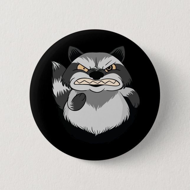 Grumpy Raccoon Button (Front)