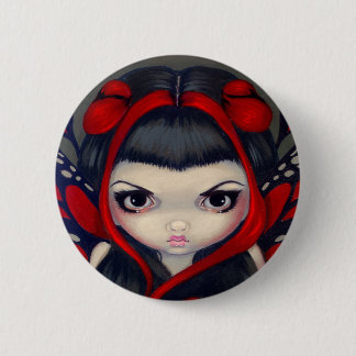 Grumpy Red Fairy Button