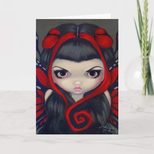 "Grumpy Red Fairy" Greeting Card (Front)