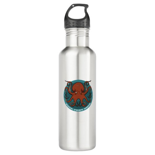 Grumpy Red Octopus Tentacles Cartoon Stainless Steel Water Bottle