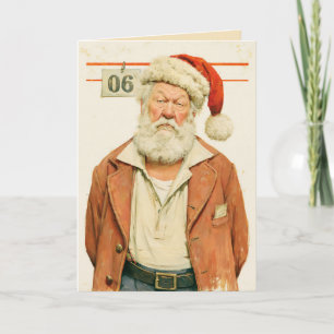 Grumpy Santa Christmas Mugshot Card