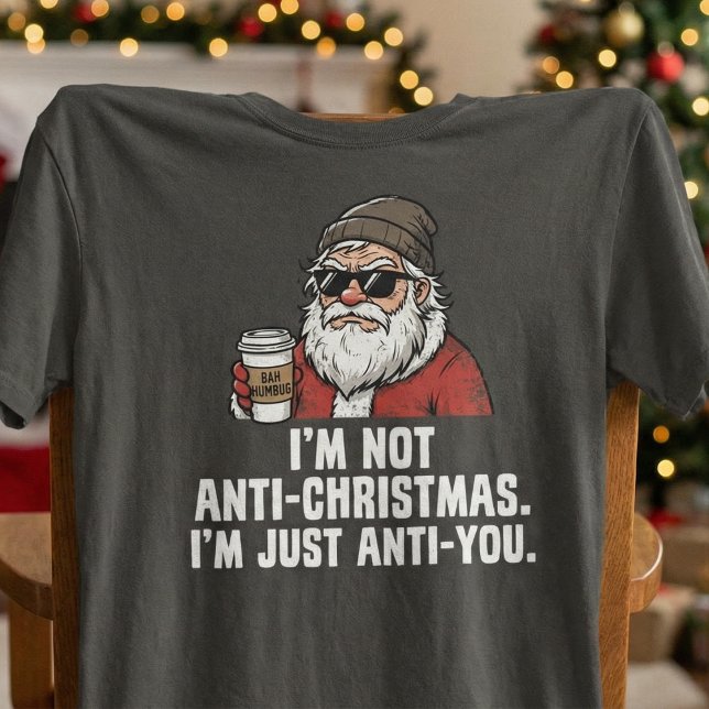 Grumpy Santa Coffee Bah Humbug Christmas Anti you T-Shirt (Creator Uploaded)