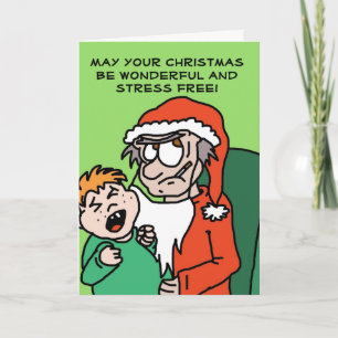 Grumpy Santa funny Christmas card