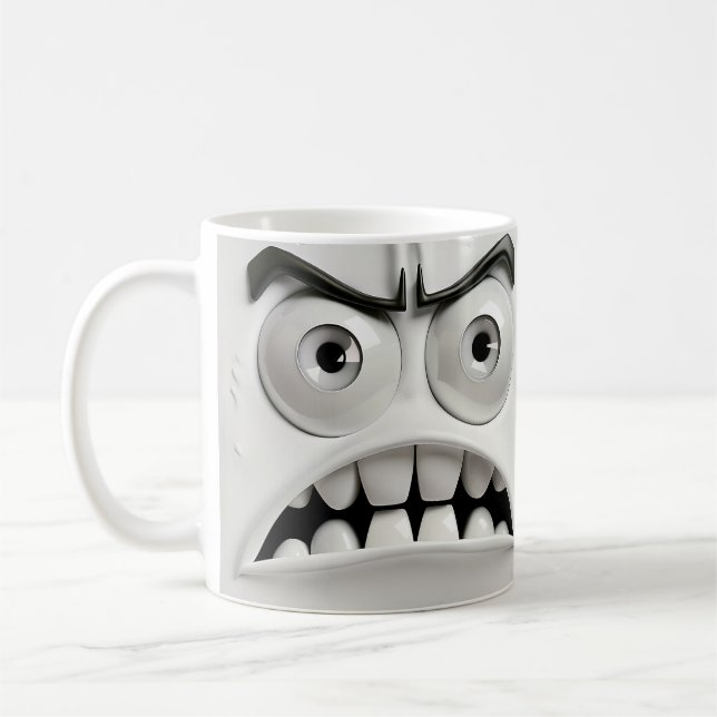 Grumpy Sarcastic Face 3D Mug Wrap (Left)