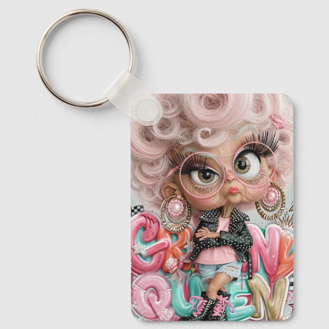 Grumpy Sassy Queen Punk  Keychain (Front)