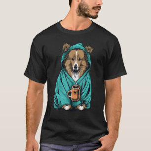Grumpy Sheltie Coffee  Dog on Coffee Shetland Shee T-Shirt