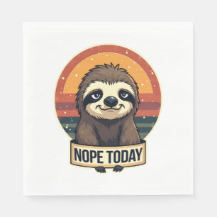 Grumpy Sloth Vintage Funny Retro Shirt Design Napkins