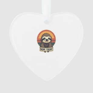 Grumpy Sloth Vintage Funny Retro Shirt Design Ornament