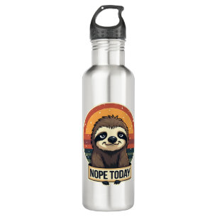 Grumpy Sloth Vintage Funny Retro Shirt Design Stainless Steel Water Bottle