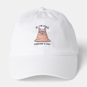 Grumpy Sphynx Cat Cold Humor Cartoon Art Hat