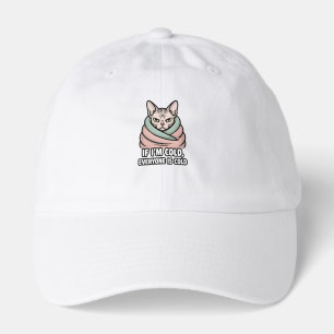 Grumpy Sphynx Cat Cold Humor Cartoon Art Hat