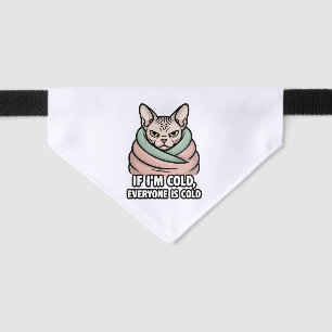 Grumpy Sphynx Cat Cold Humor Cartoon Art Pet Bandana Collar