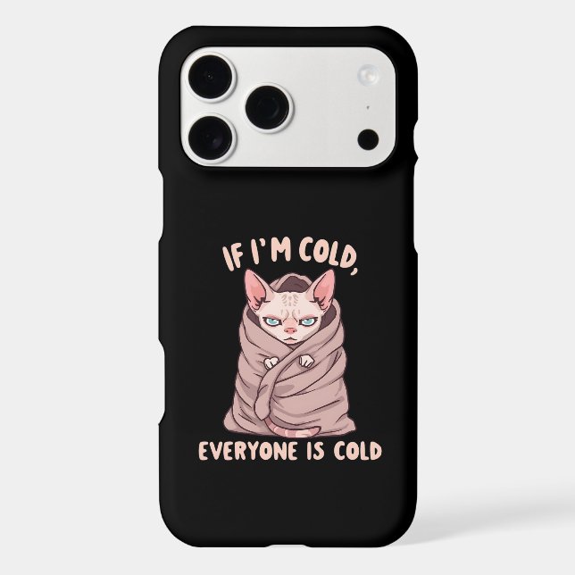 Grumpy Sphynx Cat Cold Humor Illustration Iphone Case (Back)
