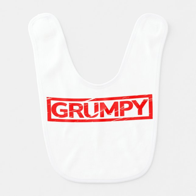 Grumpy Stamp Baby Bib (Front)