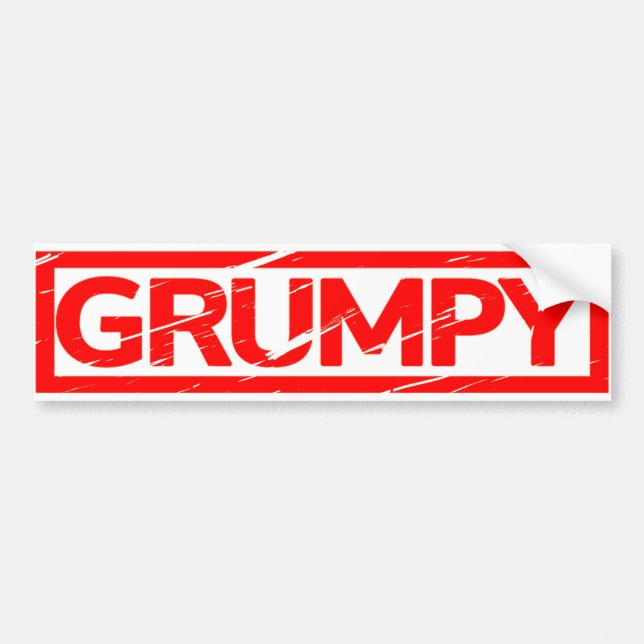 Grumpy Stamp Bumper Sticker (Front)