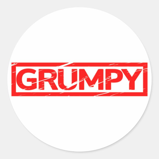 Grumpy Stamp Classic Round Sticker (Front)