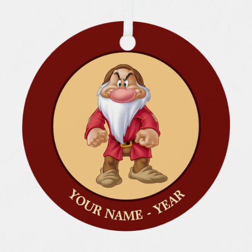 Grumpy  Standing Add Your Name Metal Ornament