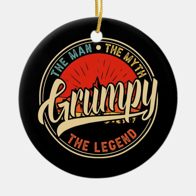 Grumpy The Man The Myth The Legend Father's Day  Ceramic Ornament (Front)