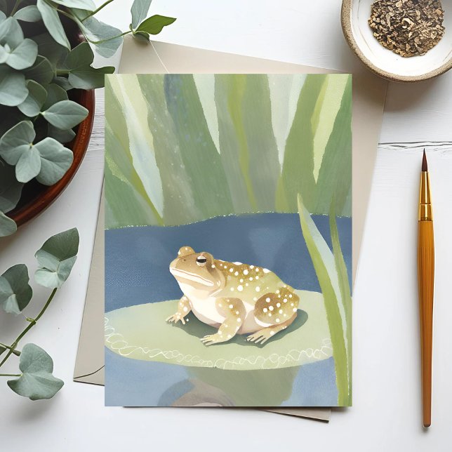 Grumpy Toad | Lilypad Pond Watercolor Postcard (Creator Uploaded)