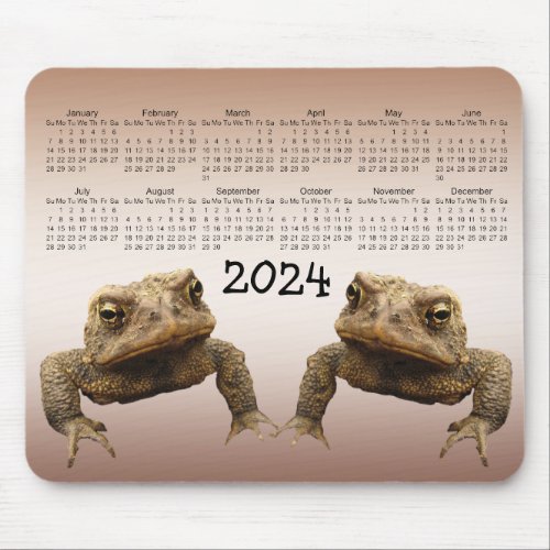 Grumpy Toads 2024 Animal Nature Calendar  Mouse Pad