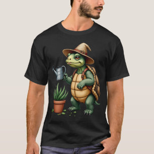 Grumpy Tortoise Plant Parent Gardening Succulent W T-Shirt