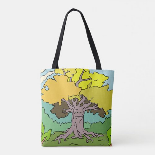 Grumpy Treant in the Enchanted Forest Fantasy Art Tote Bag