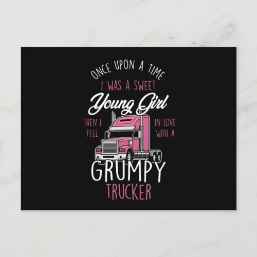 Grumpy Trucker Girl Truck Driver Women Once A Swee Postcard