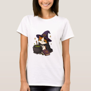 Grumpy Witch Cat Halloween T-Shirt