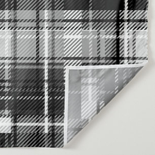 Grunde Black and White Flannel Plaid Tartan Fabric